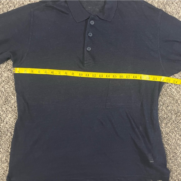 Vtg Valentino studio linen polo shirt navy extra large - Picture 7 of 8